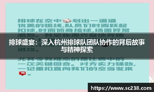 排球盛宴:深入杭州排球队团队协作的背后故事与精神探索